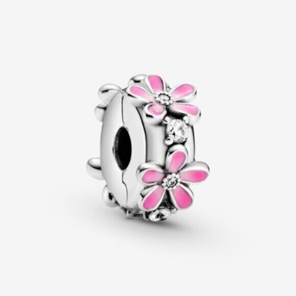 Pandora silver daisy clip-on charm - Picture 1 of 4